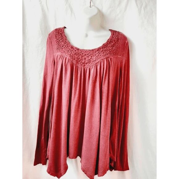 no Other - Red Lace babydoll swing blouse